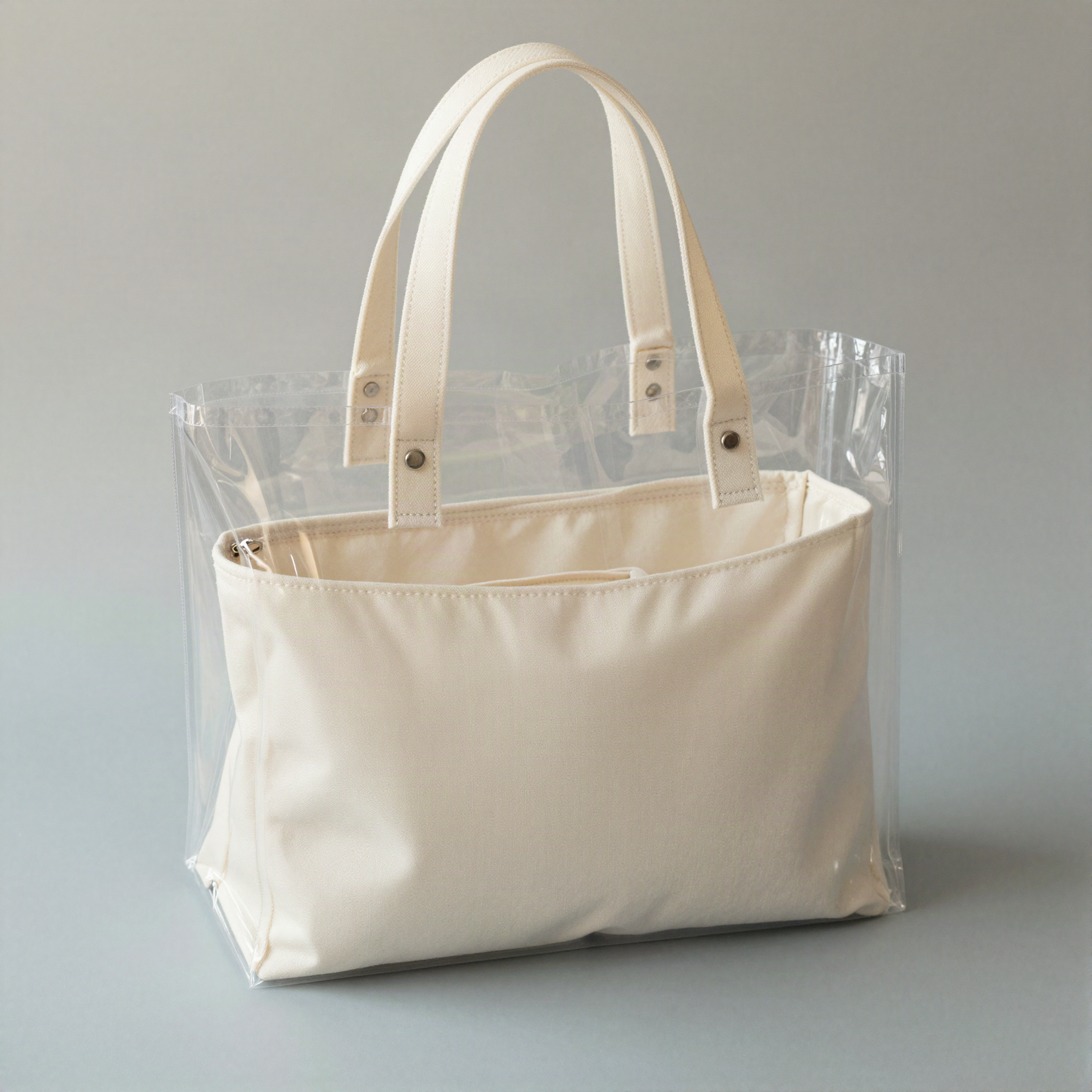 Transparent Jelly Tote with Inner Pouch