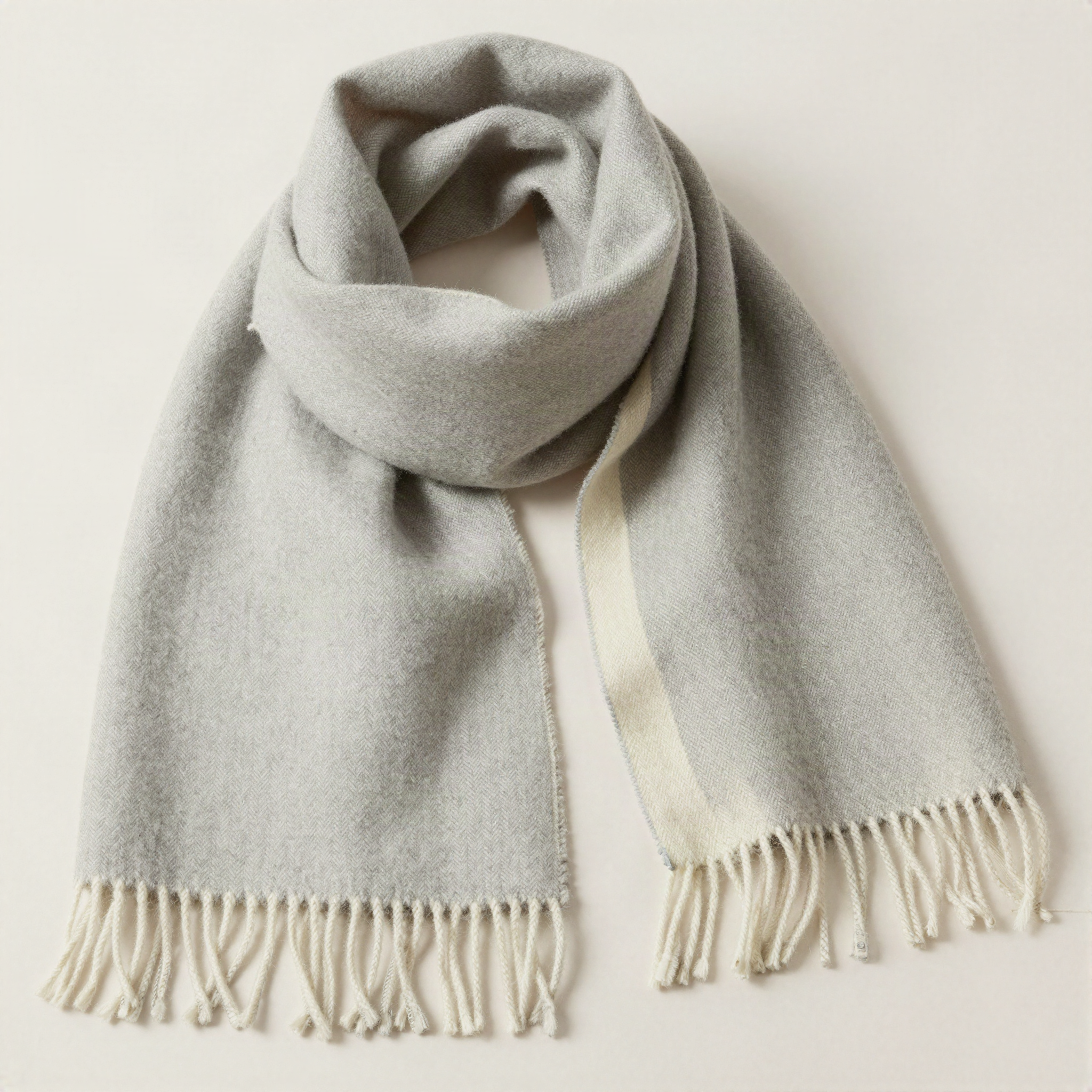 Herringbone Weave Wool-Feel Scarf