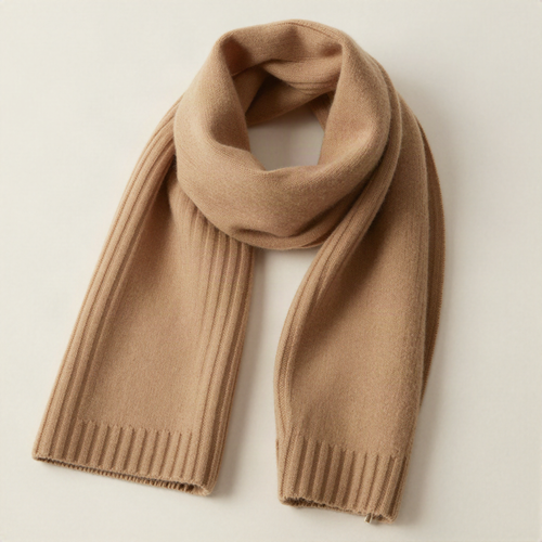 Cashmere-Feel Ribbed Winter Scarf